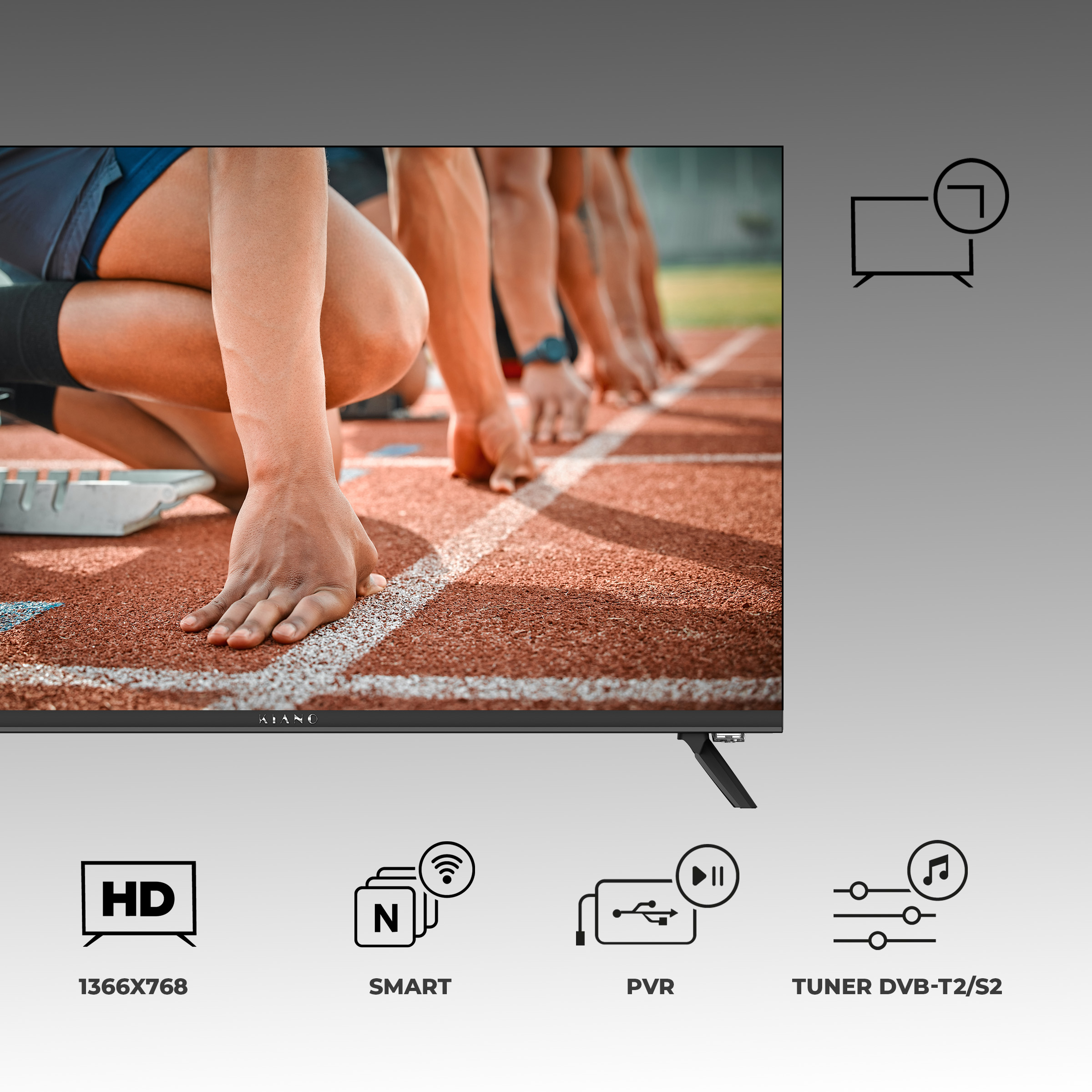 Telecomanda ergonomica a televizorului Kiano Smart TV cu butoane dedicate