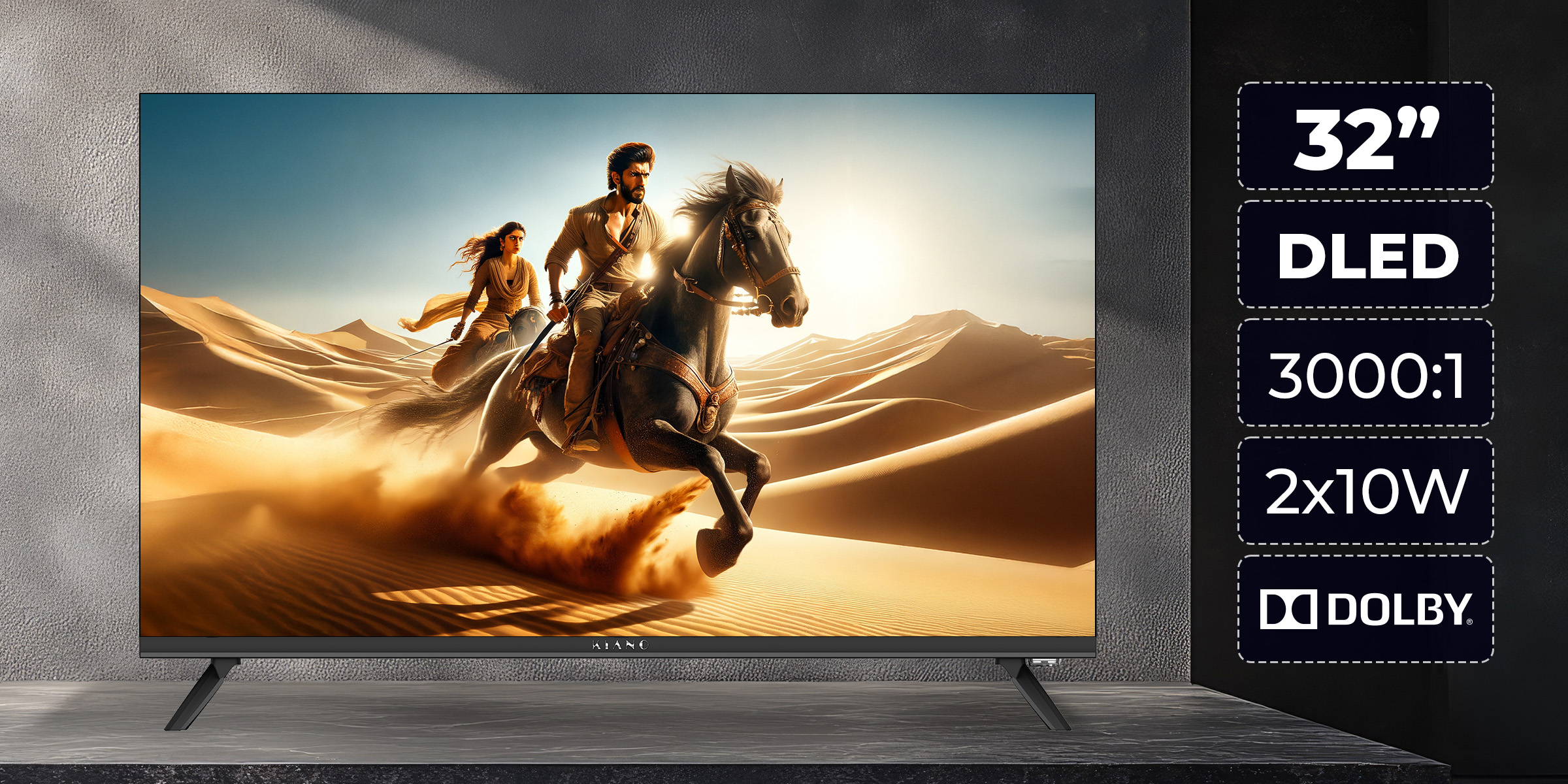 Televizorul Kiano Elegance 32 inch, ideal pentru dormitor sau birou