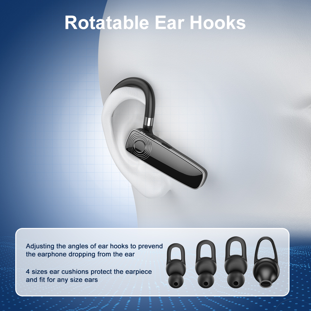 Casca Bluetooth 5.3, matcso®, Single Ear Handsfree, Wireless Business, Soferi, Birou, Convorbire pana la 14 ore, Conectare multipoint la doua dispozitive simultan, Microfon HD, Compatibila universala, [5]