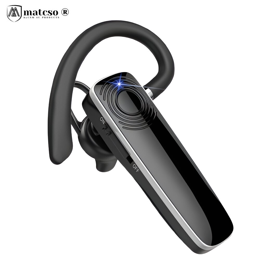 Casca Bluetooth 5.3, matcso®, Single Ear Handsfree, Wireless Business, Soferi, Birou, Convorbire pana la 14 ore, Conectare multipoint la doua dispozitive simultan, Microfon HD, Compatibila universala, [1]