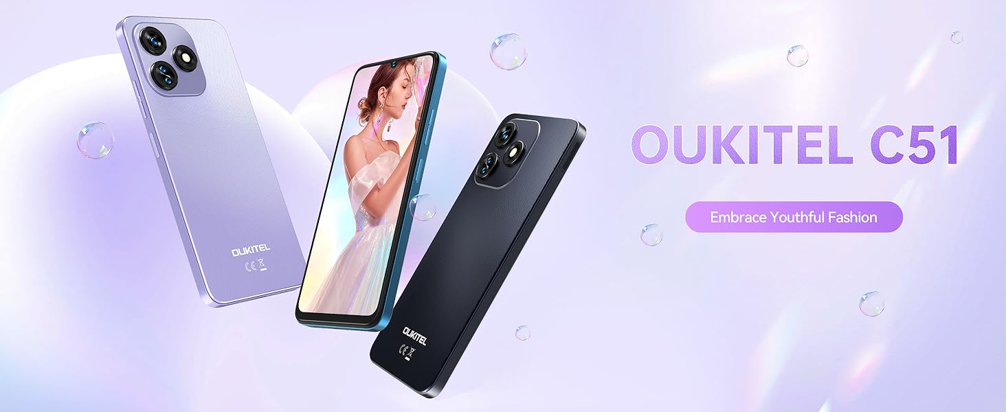 Telefon mobil OUKITEL C51,128GB 18GB RAM, Dual SIM,4G Android 13