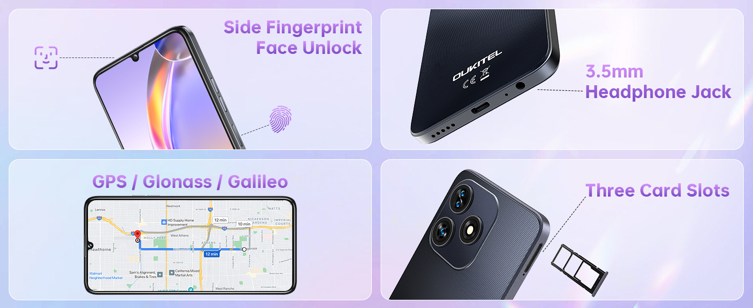 OUKITEL C51 - Teléfono celular desbloqueado - 18 GB 128 GB/SD 1TB