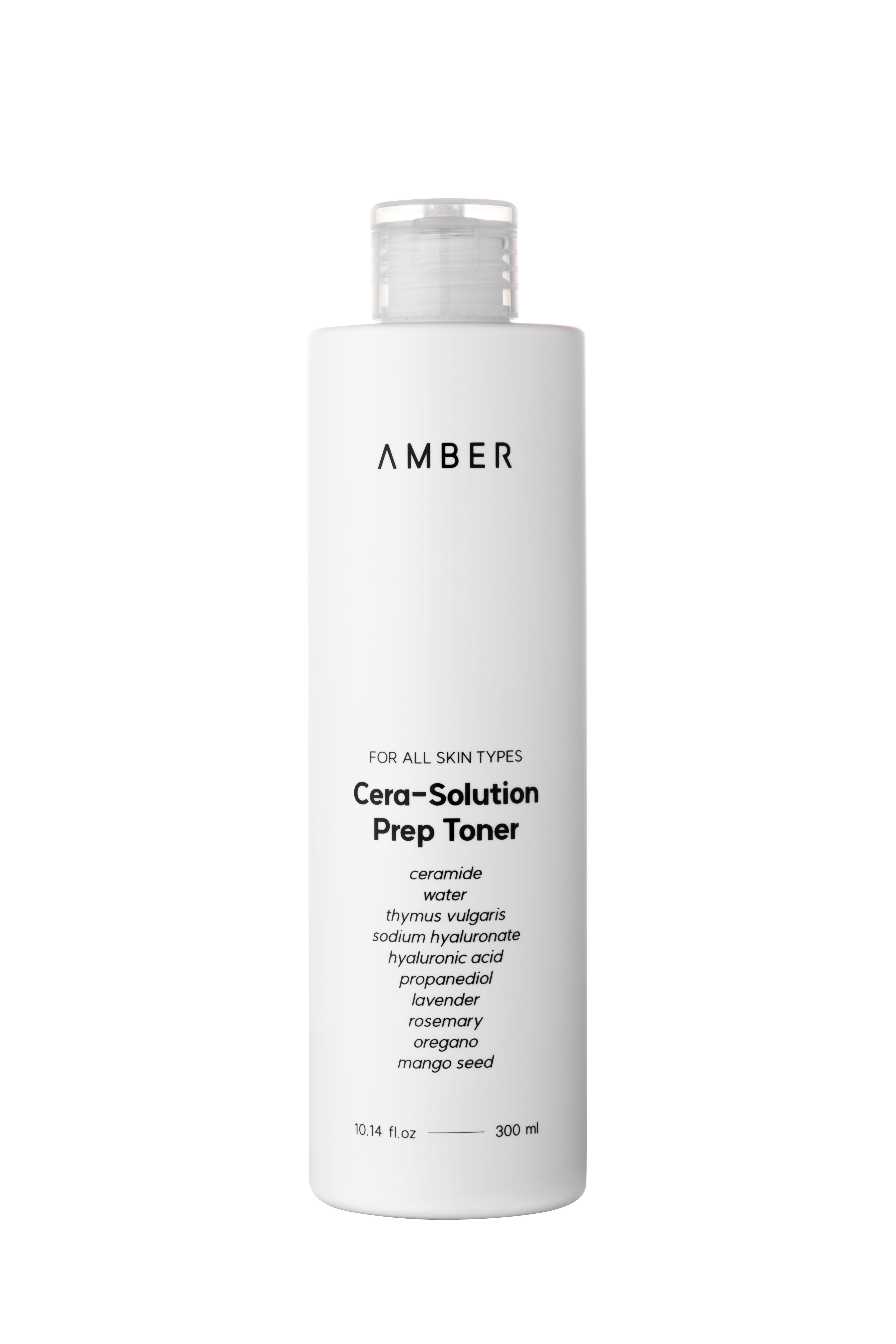 Produse de ingrijire coreene - Toner si Baza pentru machiaj coreean AMBER SOLUTION, Cera-Solution - cu acid hialuronic, ceramide si extracte botanice de lavanda, trandafir si orhidee - K Beauty 300 ml