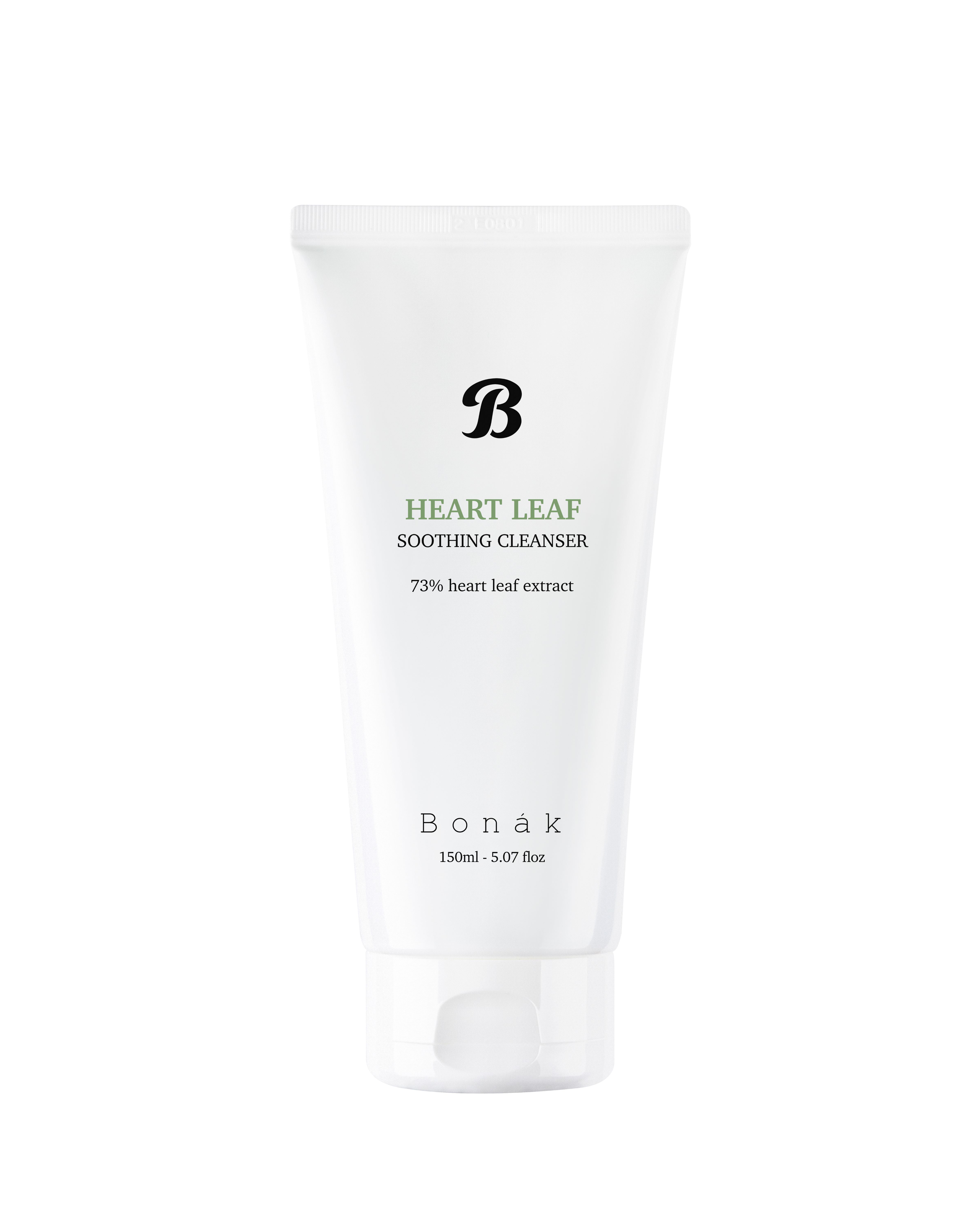 Produse de ingrijire coreene - Gel demachiant coreean Bonak Heart Leaf Soothing Cleanser, 73% extract de heartleaf, acid hialuronic, efect de curatare si micsorare a porilor, K Beauty, 150 ml