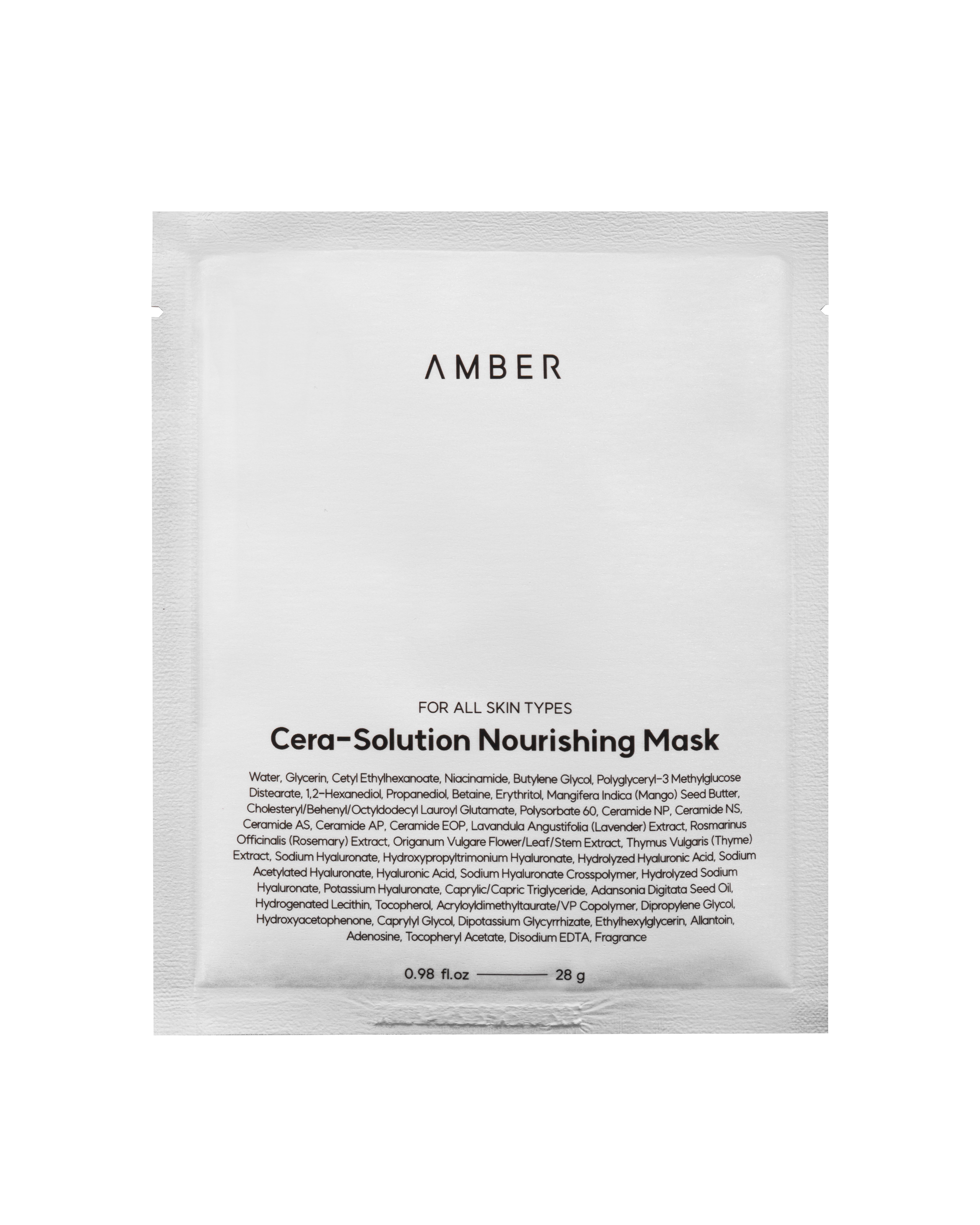 Masti pentru ten si gomaje - Masca-servetel coreeana (set de 6 bucati) AMBER SOLUTION, Cera-Solution Nourishing Mask, cu unt de mango, niaciamide si ceramide, Intens Hidratanta, K Beauty, 28 g x 6 buc