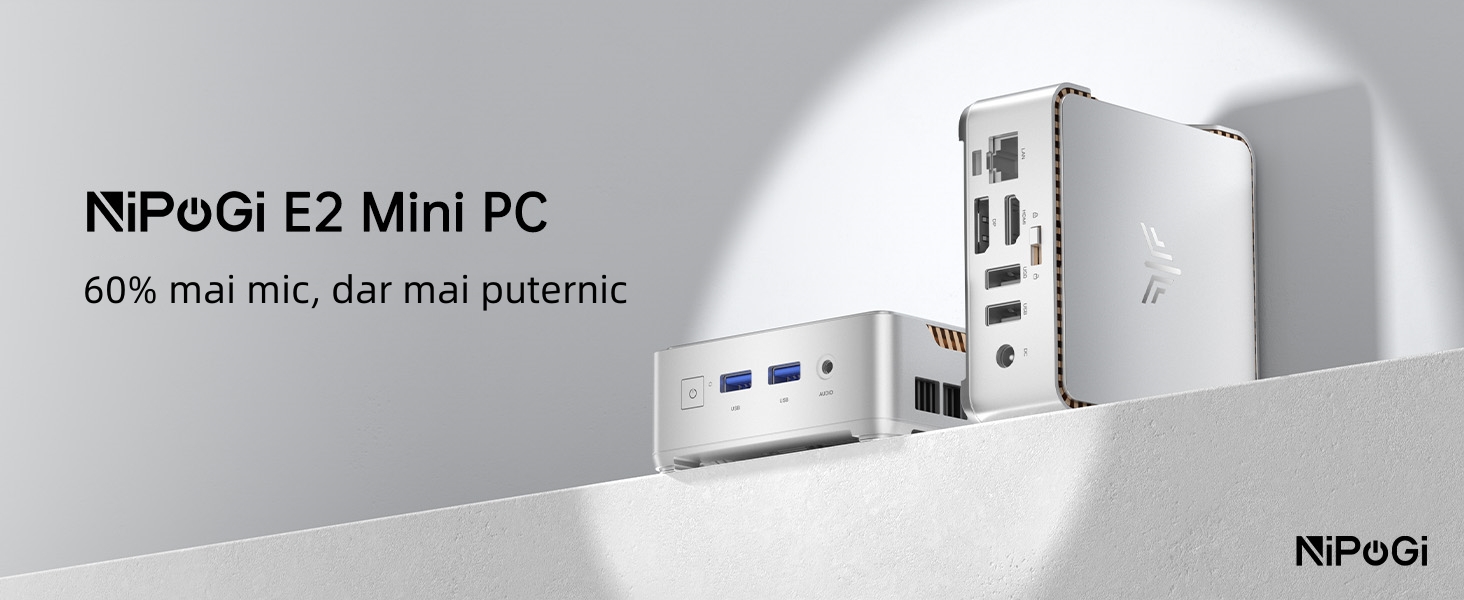 Mini PC NiPoGi cu procesor Intel Alder Lake-N97, pana la 3, 60 GHz