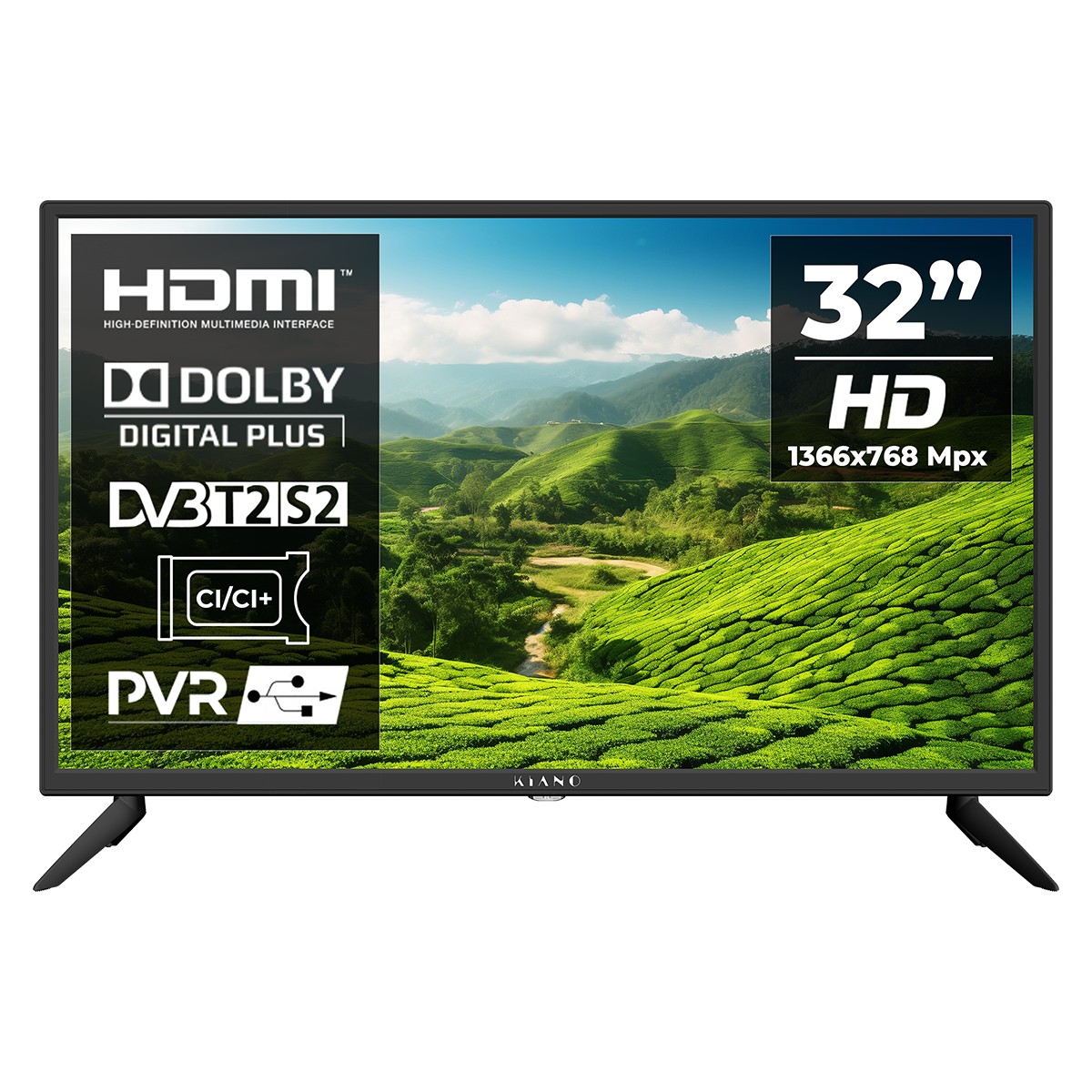 Televizor Kiano SLIM TV 32 inch, vedere frontala