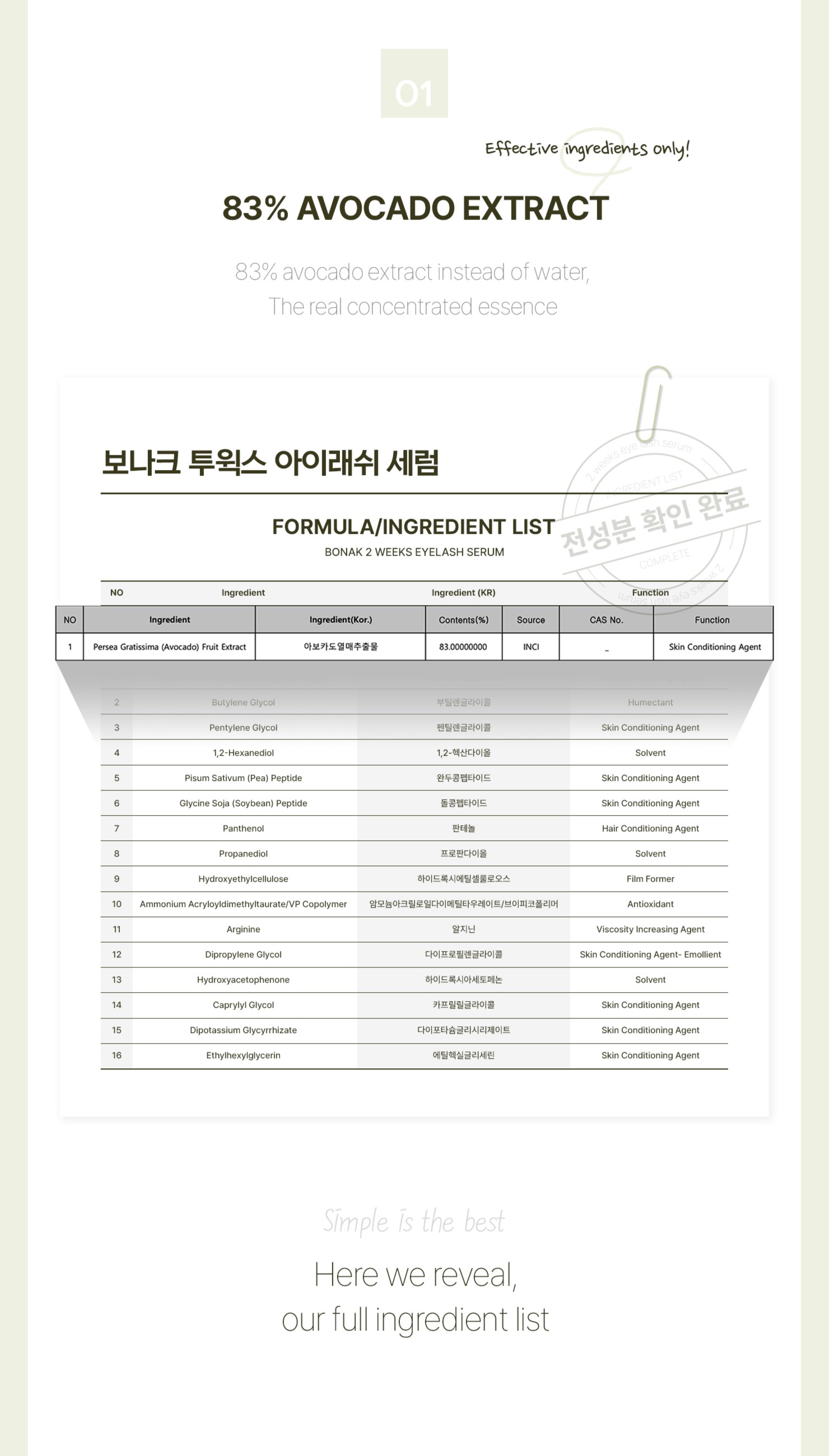 Ser coreean XXL pentru cresterea genelor si sprancenelor, Bonak, 2 Weeks Eyelash Serum, cu 83% extract din avocado, peptide din mazare si arginina, K Beauty, 8 ml [2]