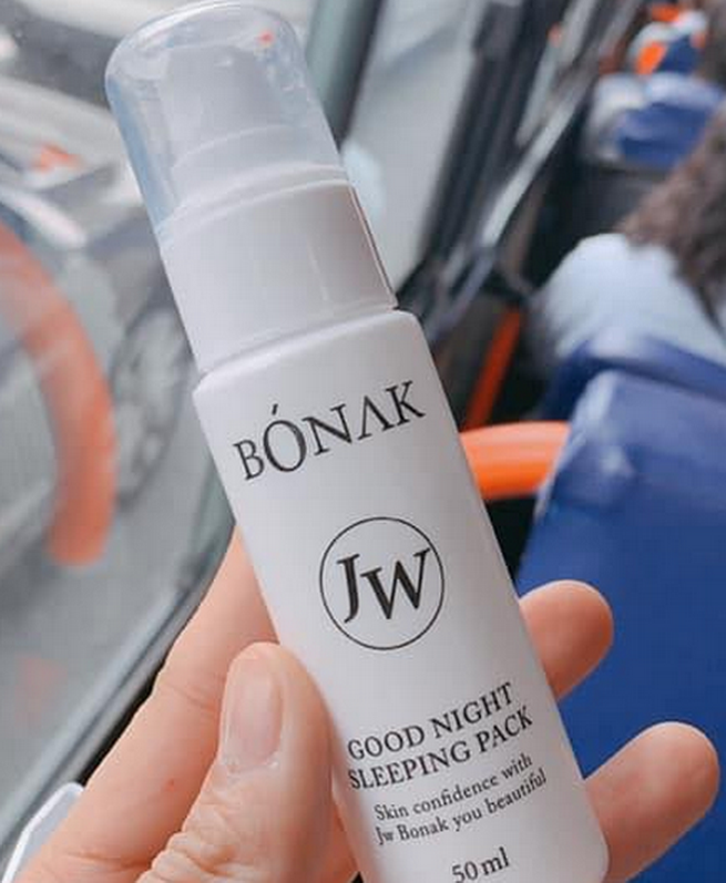 Set masti-servetel si masca-ser, BONAK, JW Hydra Hyaluronic Mask and Good Night Ser, intens hidratant, K Beauty, 10 masti x 28 g si 1 Ser Good Night x 50 ml [2]