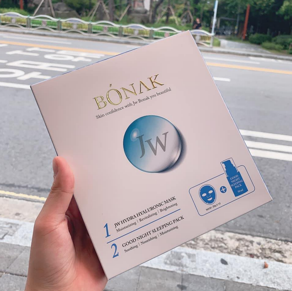 Set masti-servetel si masca-ser, BONAK, JW Hydra Hyaluronic Mask and Good Night Ser, intens hidratant, K Beauty, 10 masti x 28 g si 1 Ser Good Night x 50 ml [7]