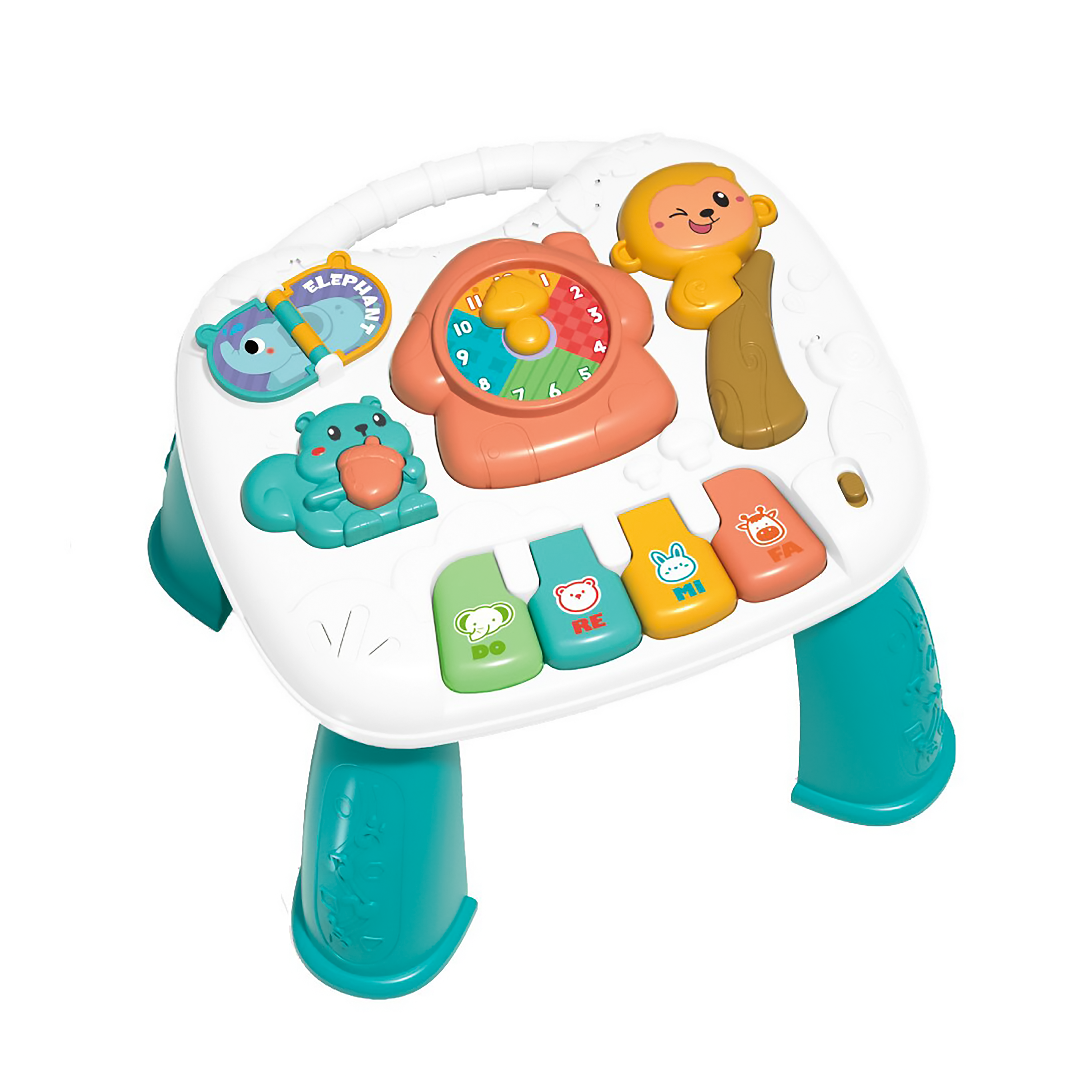 Jucarii si joaca - Masuta muzicala 2 in 1, centru de activitati, pian cu lumini si sunete, interactiv si educativ, 1+, multicolor