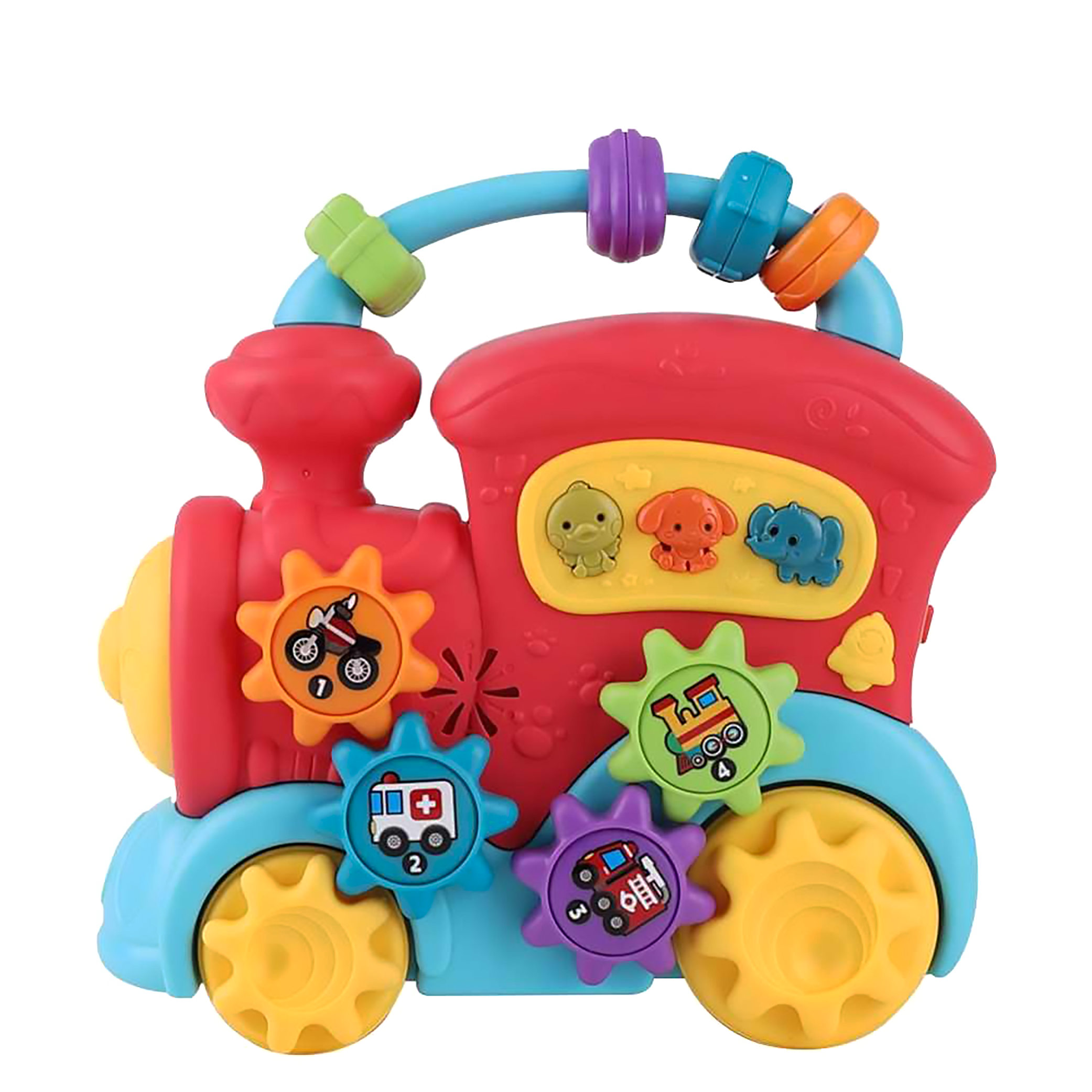 Trenulet muzical colorat pentru copii, cu efecte sonore