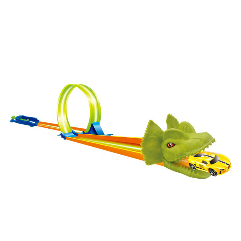 Jucarii si joaca - Jucarie circuit de curse Dinozaur - Track Racing, masina inclusa, multicolor, plastic