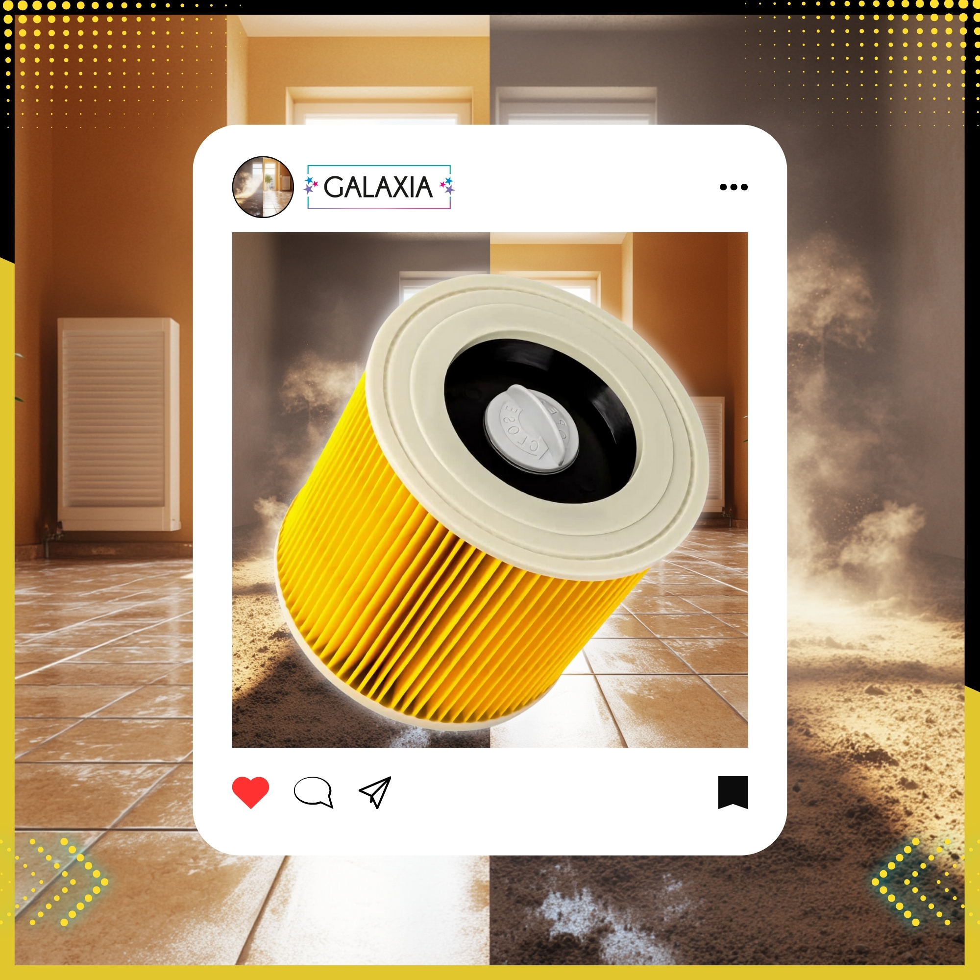 GALAXIA Set complet de 3 filtre pentru aspiratoare Kärcher WD2 WD3 MV2 MV3 SE4001 – usor de intretinut prin scuturare