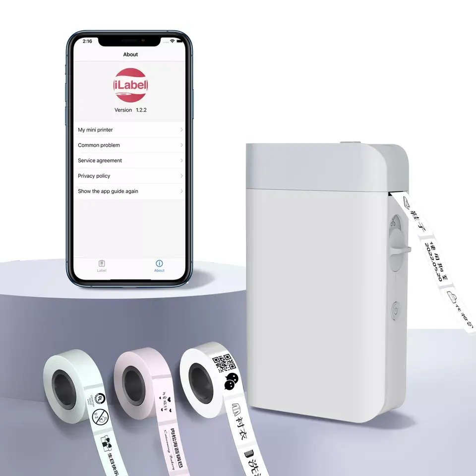 Imprimante termice - Mini imprimanta Termica de cea mai Buna Calitate Imprimanta Portabila Bluetooth fara Cerneala Pentru Imprimanta de Etichete PLUS O ROLA CADOU