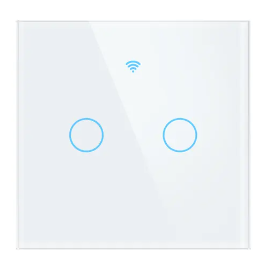 Intrerupatoare - Intrerupator inteligent cu 2 butoane, Senzor, Wi-Fi + RF, Smart home, 240V