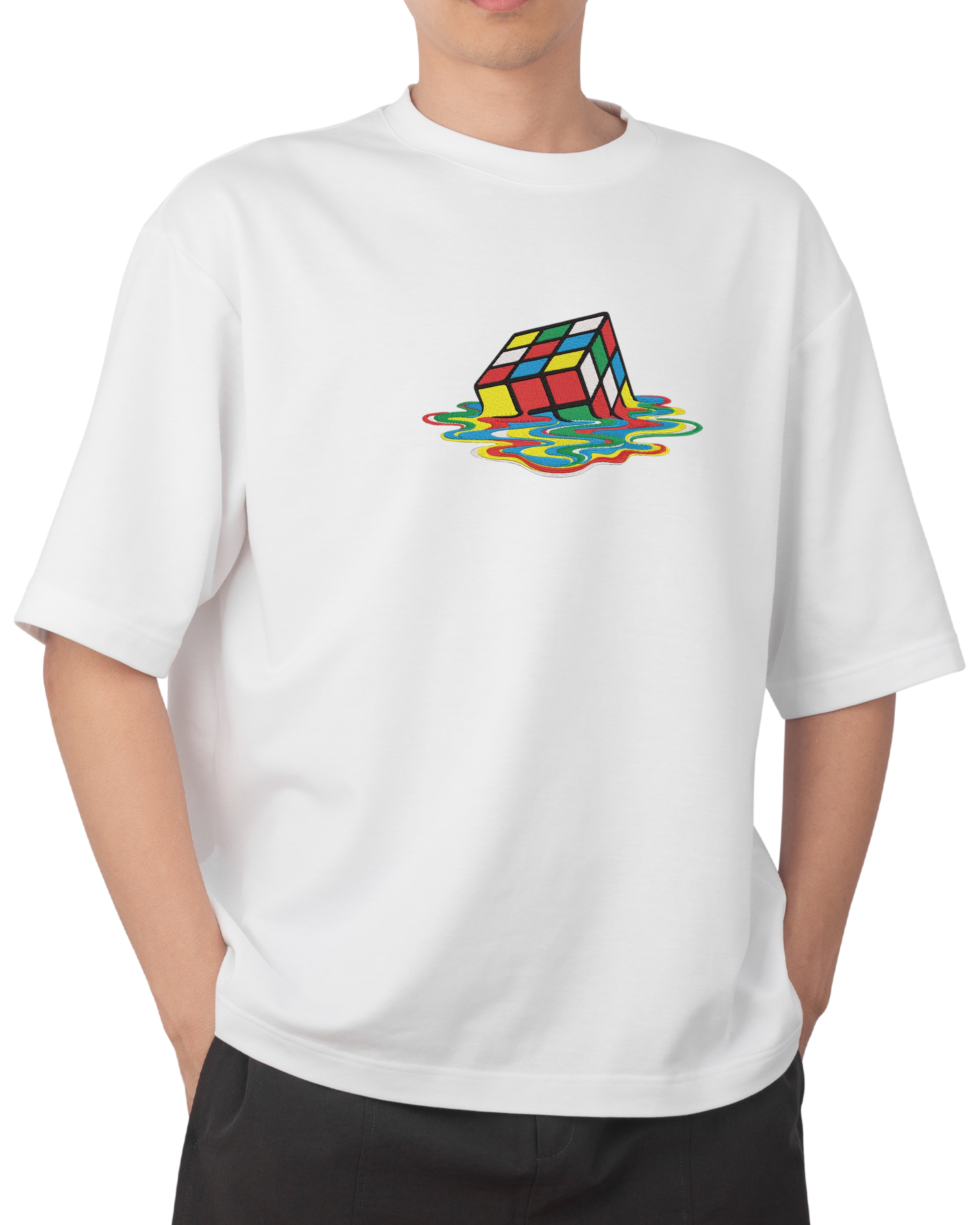 Tricouri Barbati - Tricou Barbati cu Broderie, Cub Rubik, Bumbac