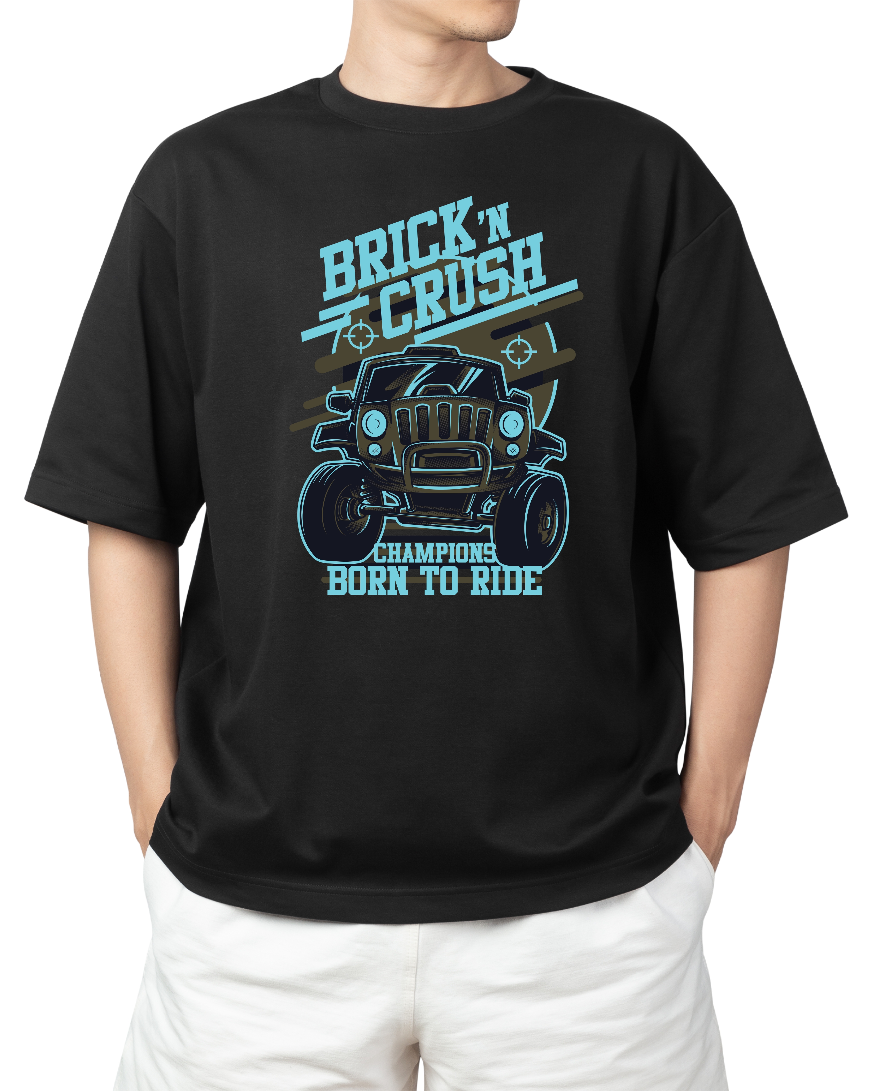 Tricouri cu Imprimeu - Tricou Barbati cu Imprimeu, Born to Ride, Bumbac