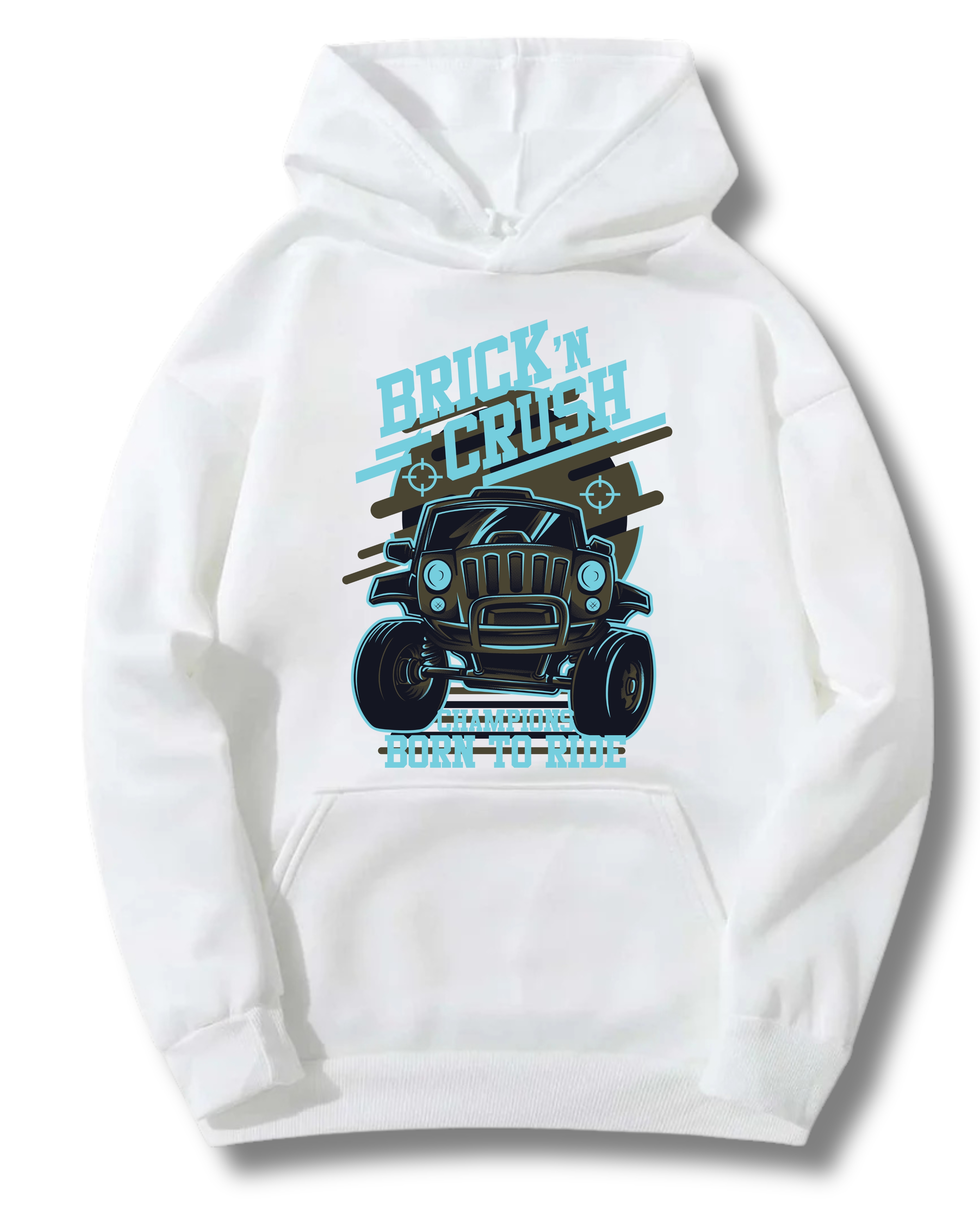 Hanorace cu Imprimeu - Hanorac Barbati cu Imprimeu, Born to Ride, Bumbac