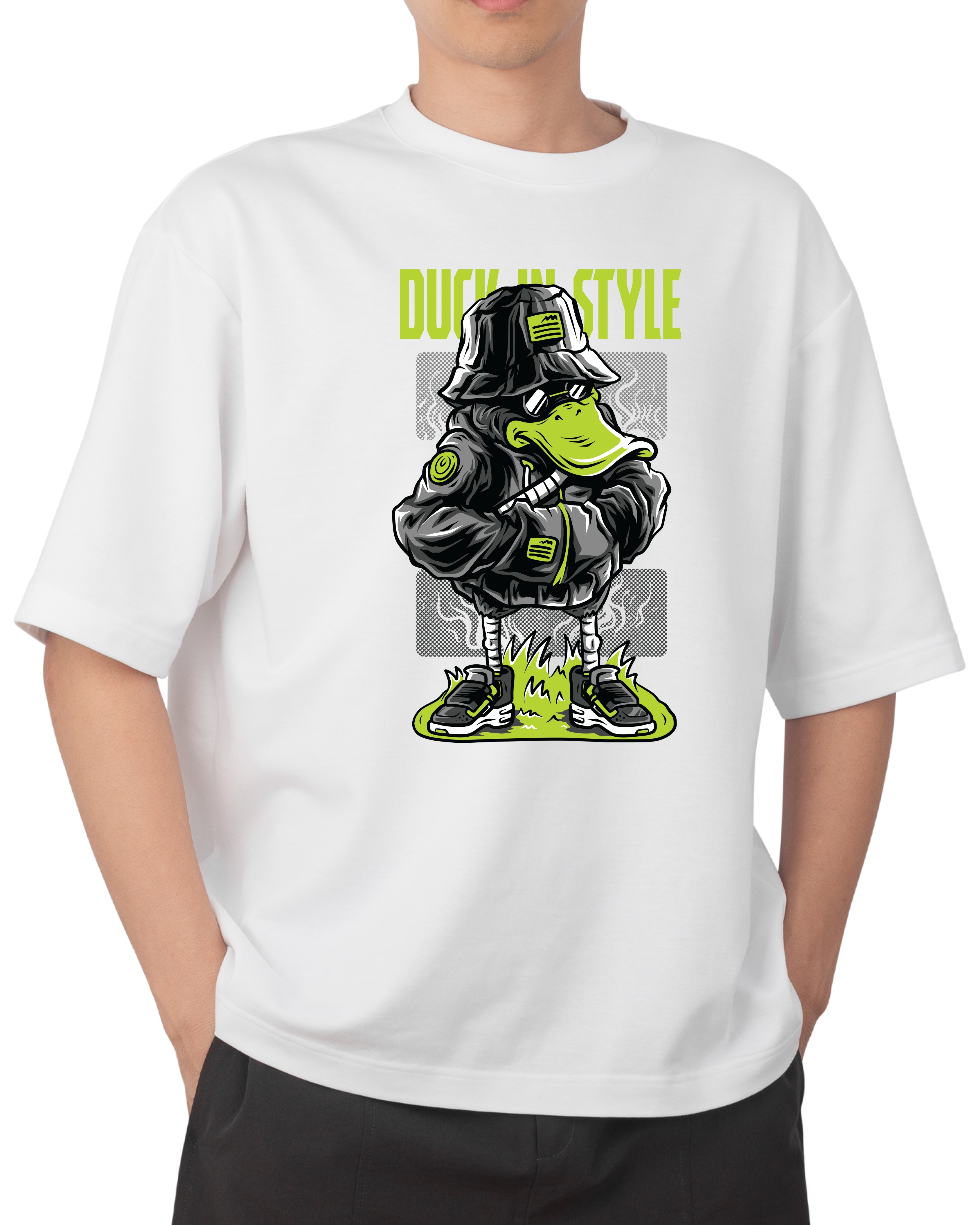 Tricouri cu Imprimeu - Tricou Barbati cu Imprimeu, Duck in Style, Bumbac