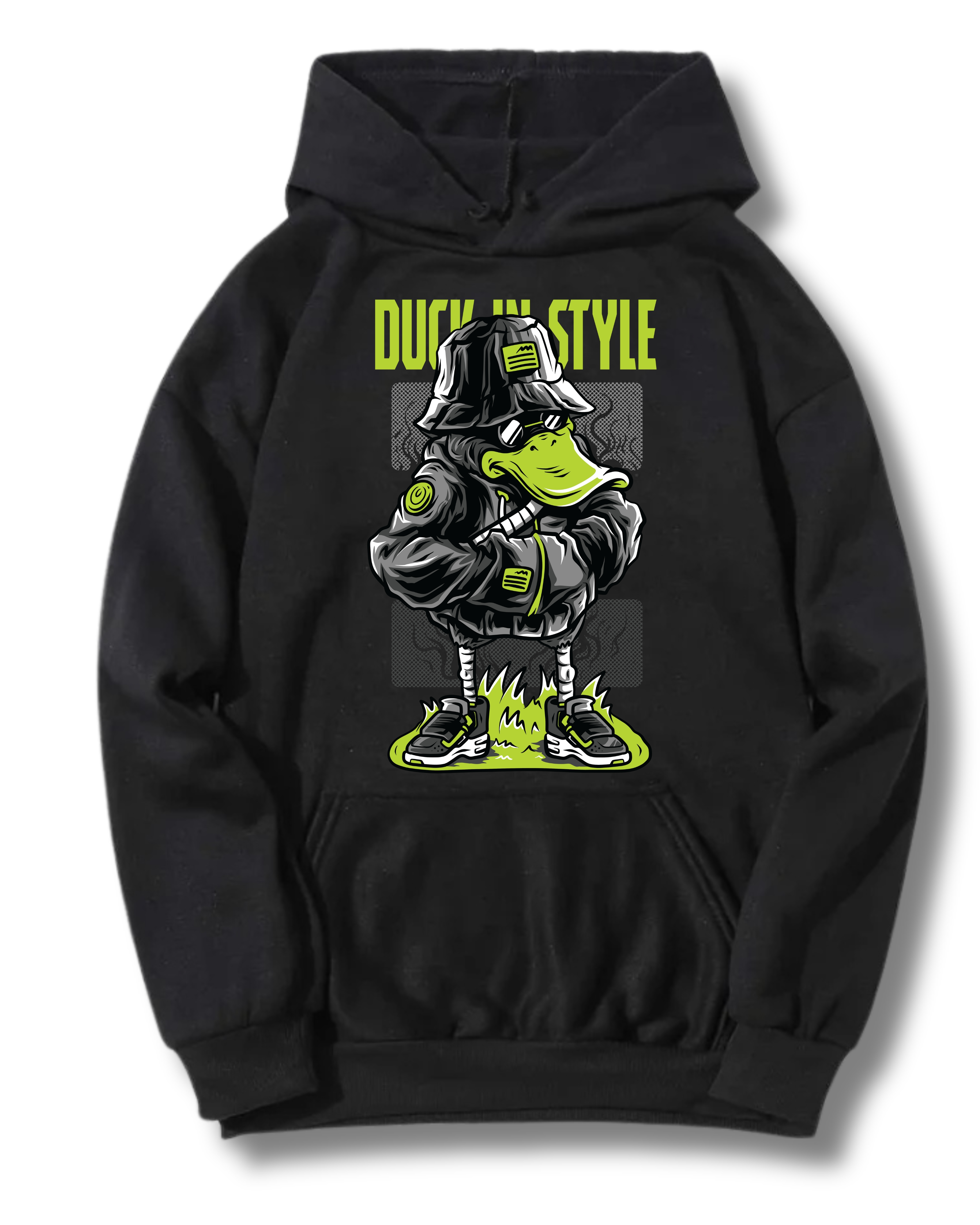 Hanorace cu Imprimeu - Hanorac Barbati cu Imprimeu, Duck in Style, Bumbac