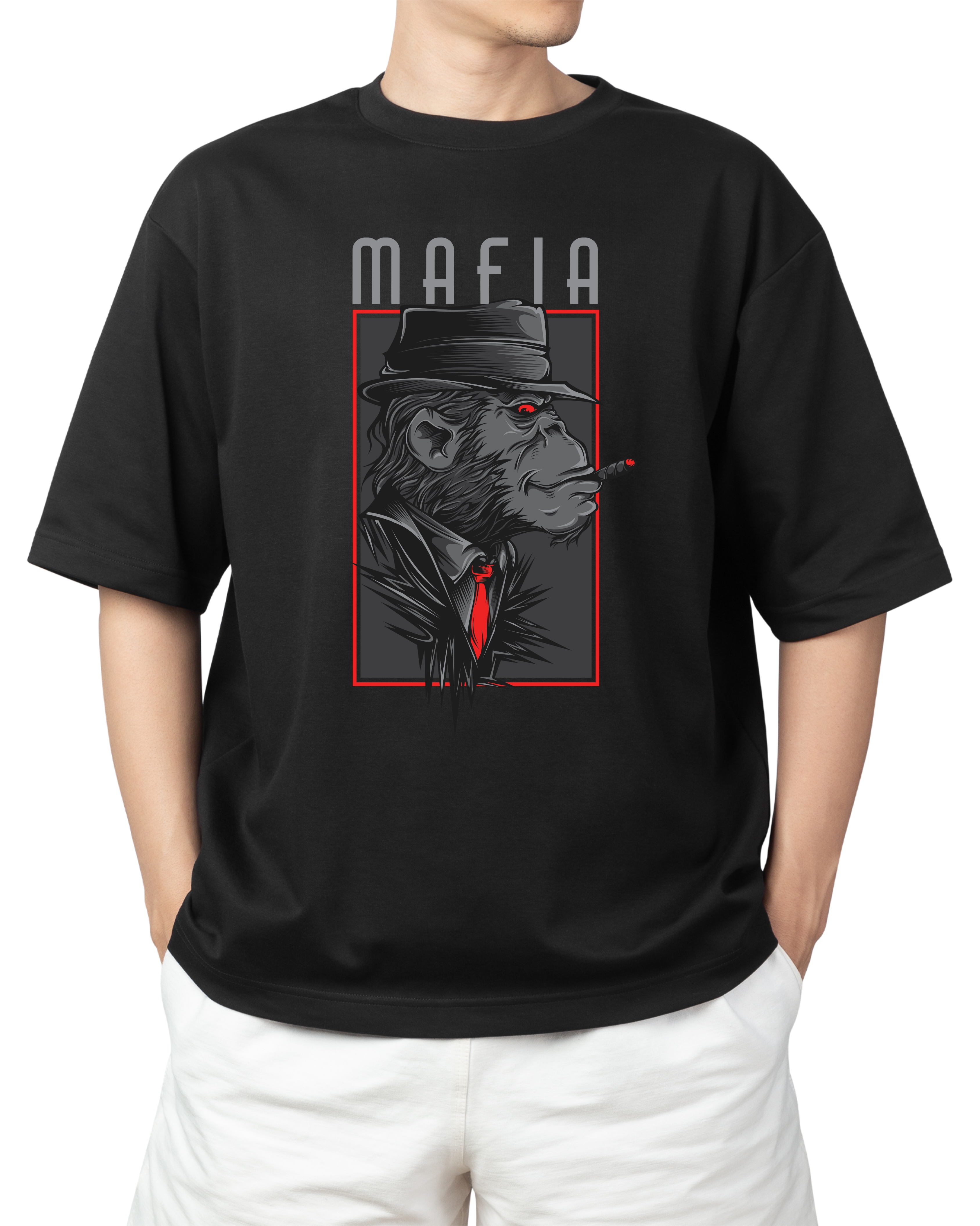 Tricouri cu Imprimeu - Tricou Barbati cu Imprimeu, Mafia, Bumbac