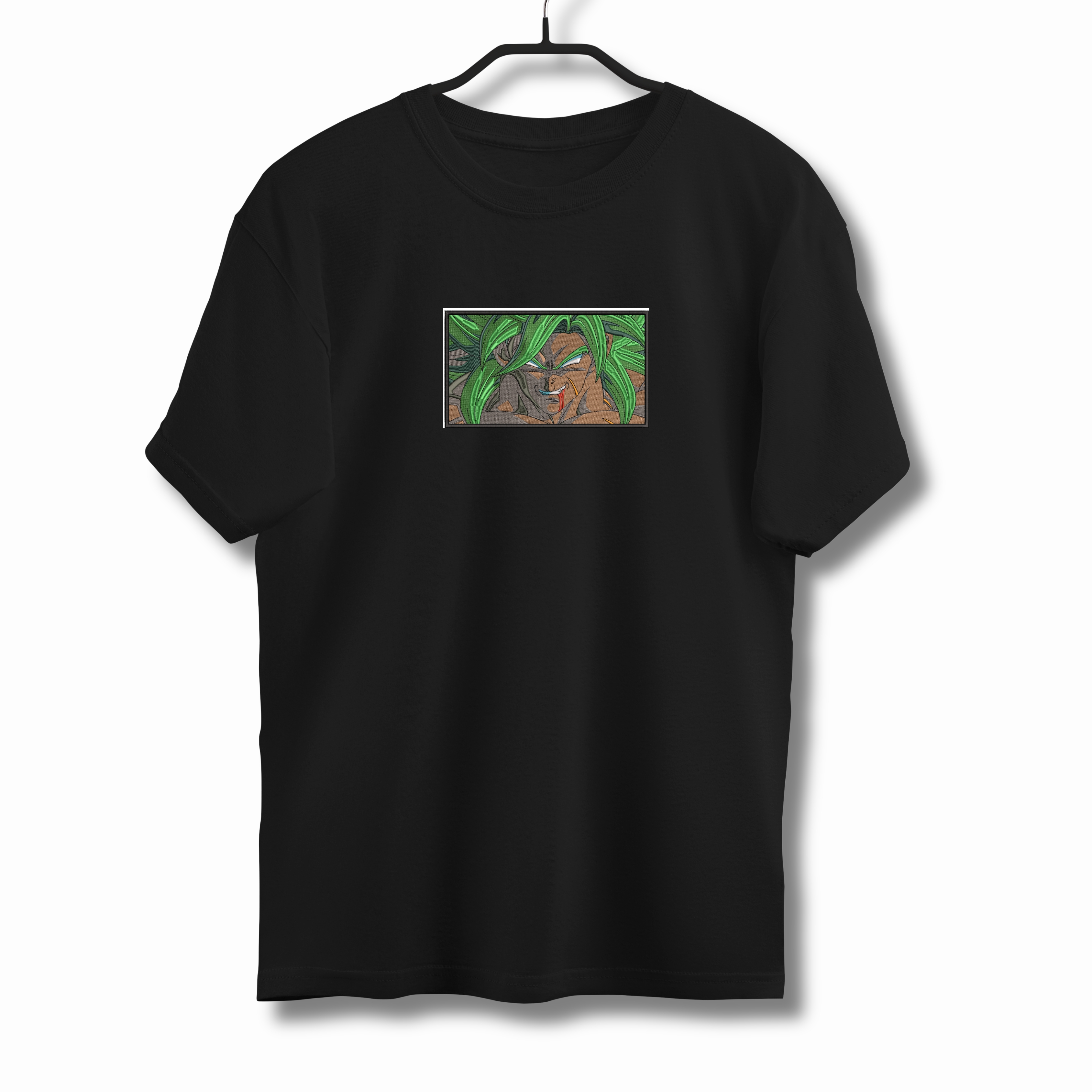 Tricouri cu Imprimeu - Tricou Barbati cu Broderie si Imprimeu, Broly, Bumbac