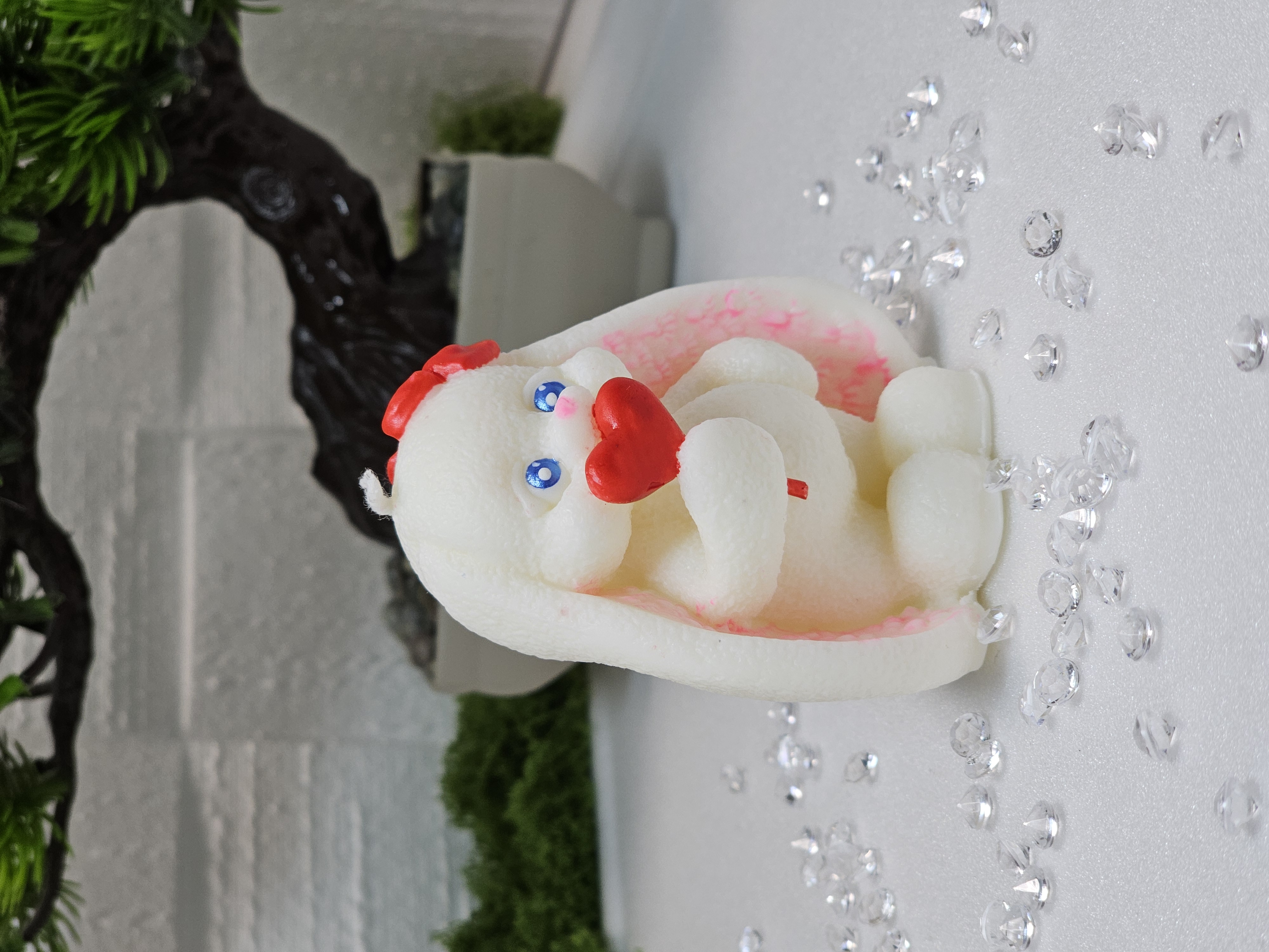 Import EmagMarketplace - Lumanare din ceara de soia-Iepurasul de Paste, un prieten pufos - Ceara de soia 100% naturala