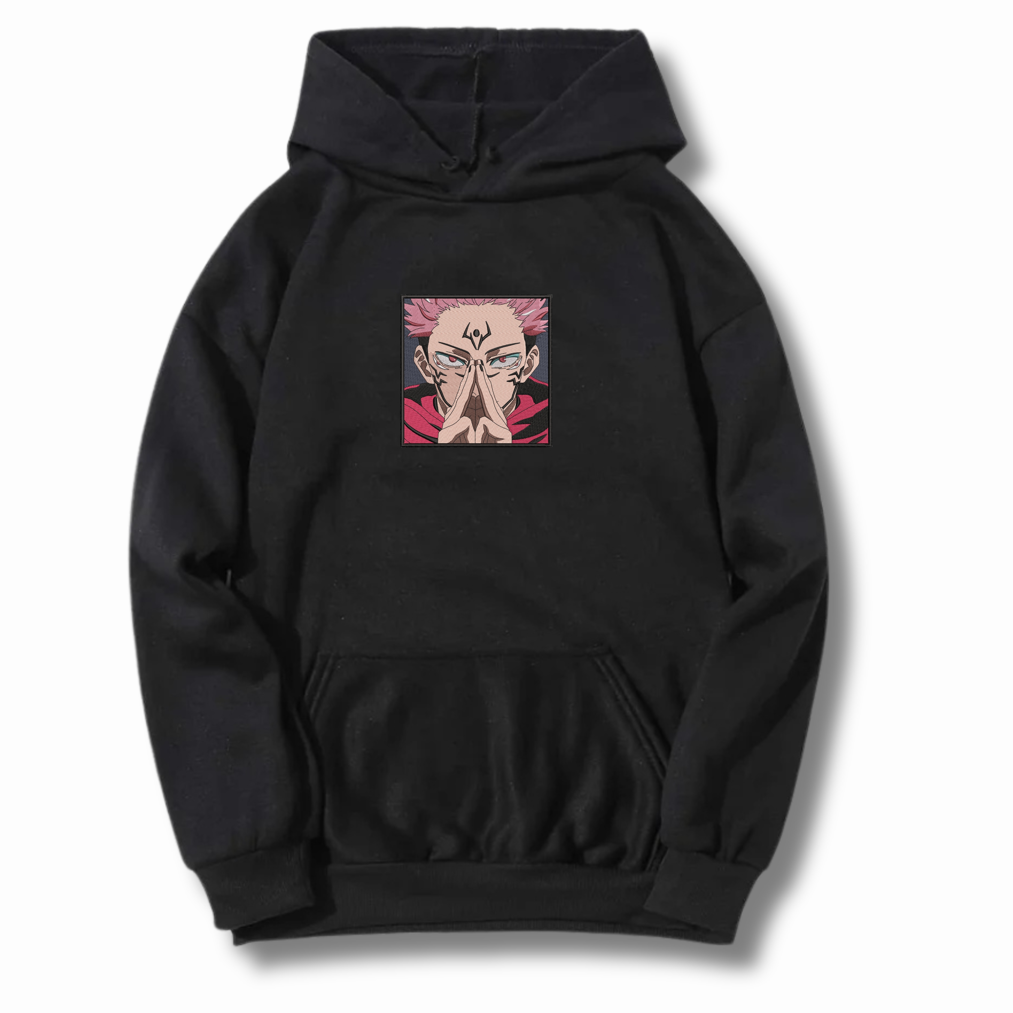 Hanorace cu Broderie - Hanorac Barbati cu Broderie si Imprimeu, Jujutsu Kaisen, Bumbac