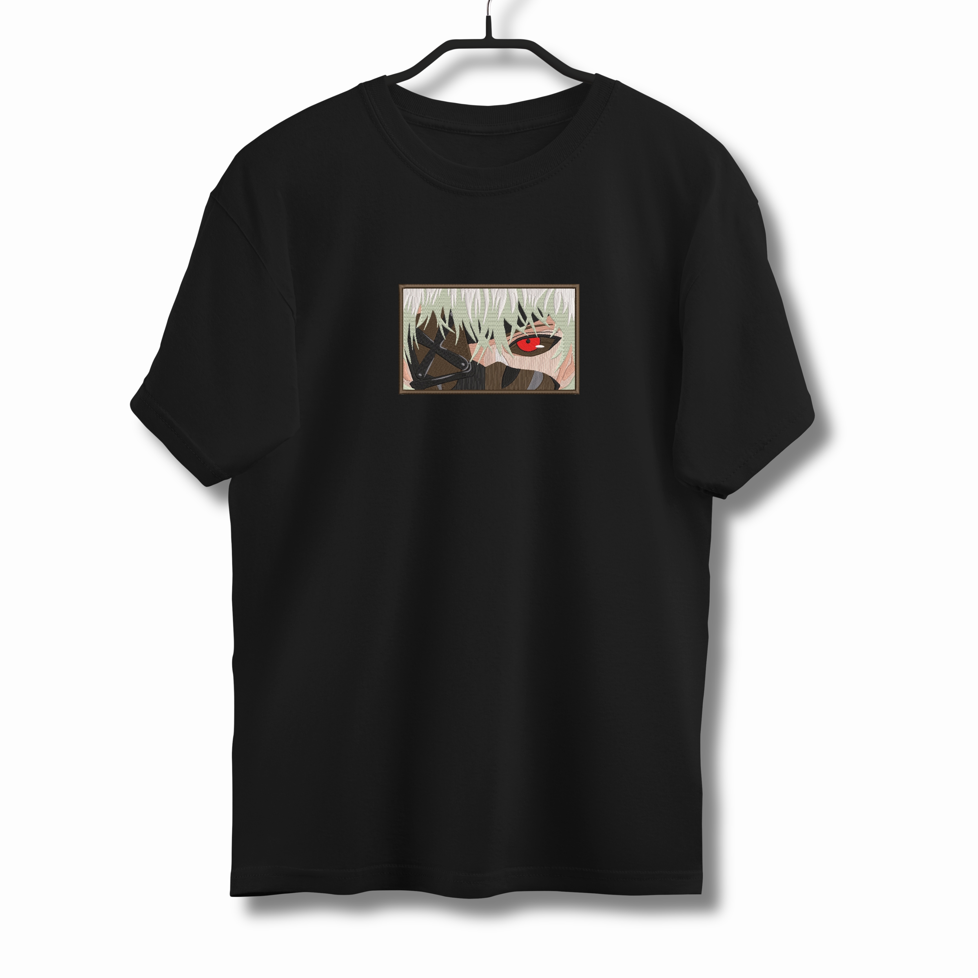 Tricouri cu Imprimeu - Tricou Barbati cu Broderie si Imprimeu, Ken Kaneki, Bumbac