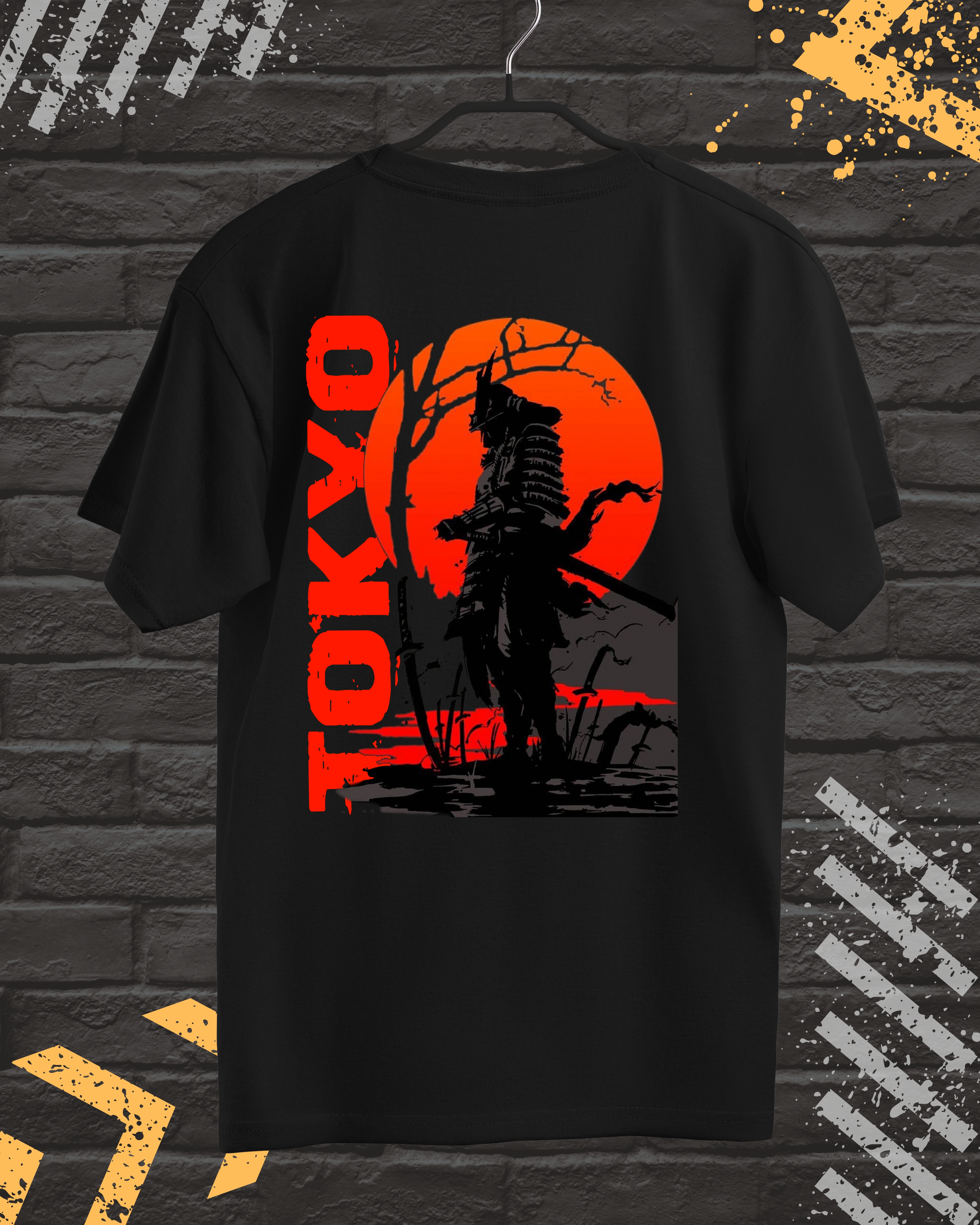Tricouri cu Imprimeu - Tricou Barbati cu Imprimeu Fata-Spate, CXO Tokyo, Bumbac