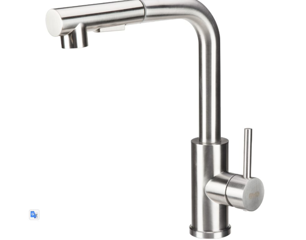 Sanitare - Baterie Bucatarie Lebada Tip L cu Dus Extractibil INOX 5001 / L[mm]: 190; H[mm]: 300; Hu[mm]: 260