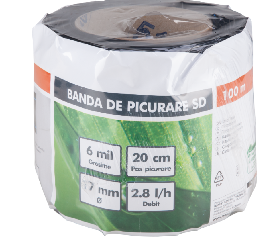 Accesorii irigare - Banda de Picurare SD 17 mm ETS / G[mm]: 0.15; P[cm]: 30; D[lph]: 2.8