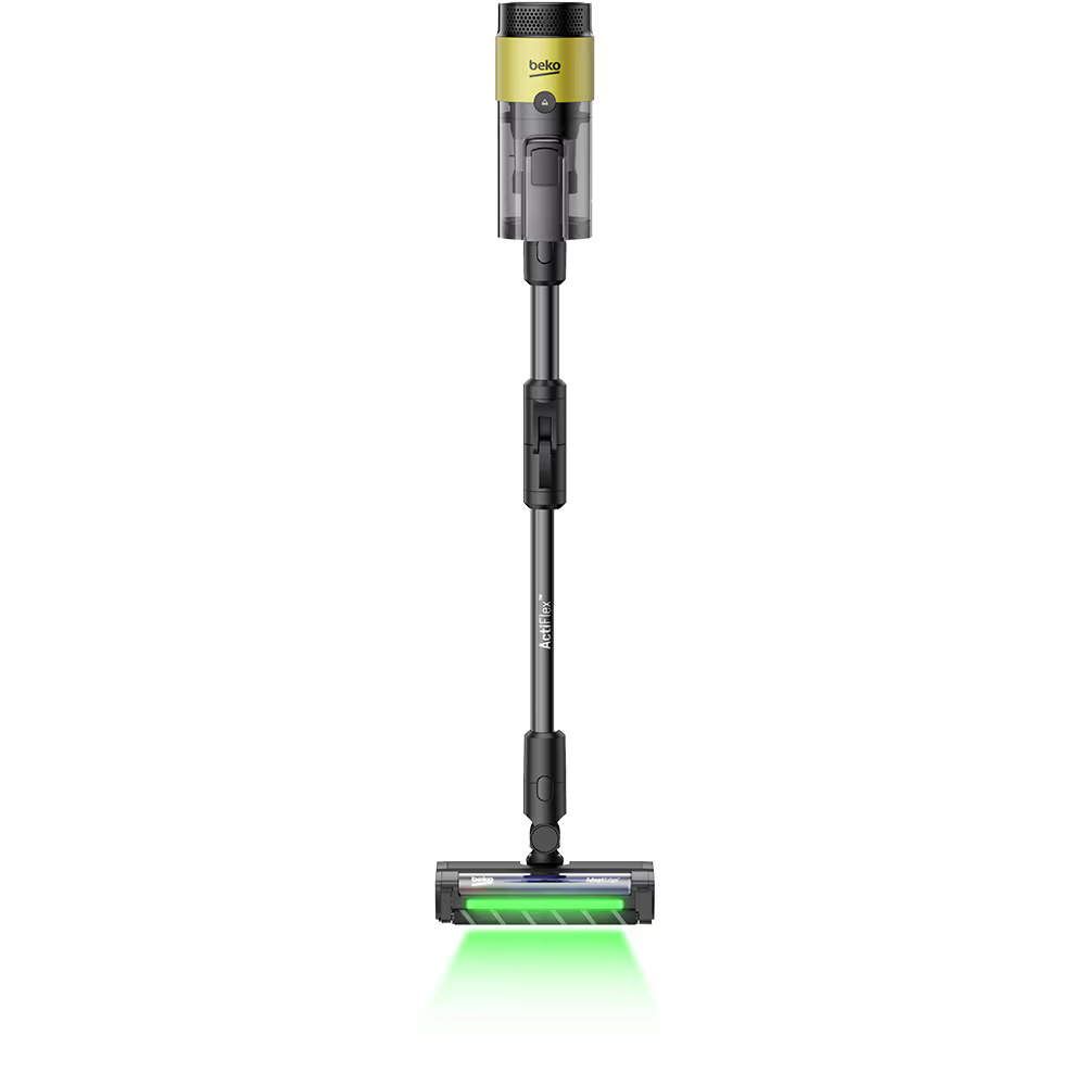 Aspirator vertical cu lavete mop integrate BEKO VRT97325VY, 450 W, 2,5 l, autonomie max 60 min, tub flexibil, perie Turbo, ideal par animale, curatenie fara efort chiar si sub mobila, negru-galben [4]