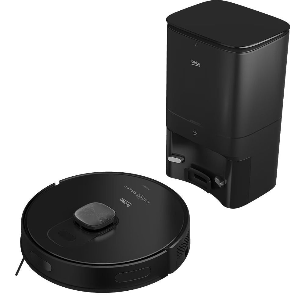 Aspirator robot cu mop BEKO RoboSmart VRR94314VB, 0.4l, 14.4V, autonomie max 250 min, statie auto-golire 4L, control Wi-Fi, navigare LDS cu 5 harti, pentru curatenie completa fara efort, negru [1]