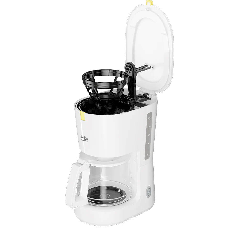 Cafetiera BEKO CFM4340W, carafa sticla 1.25l, 900W, filtru detasabil, indicator apa, prepari pana la 10 cani de cafea rapid si usor, alb-gri [5]