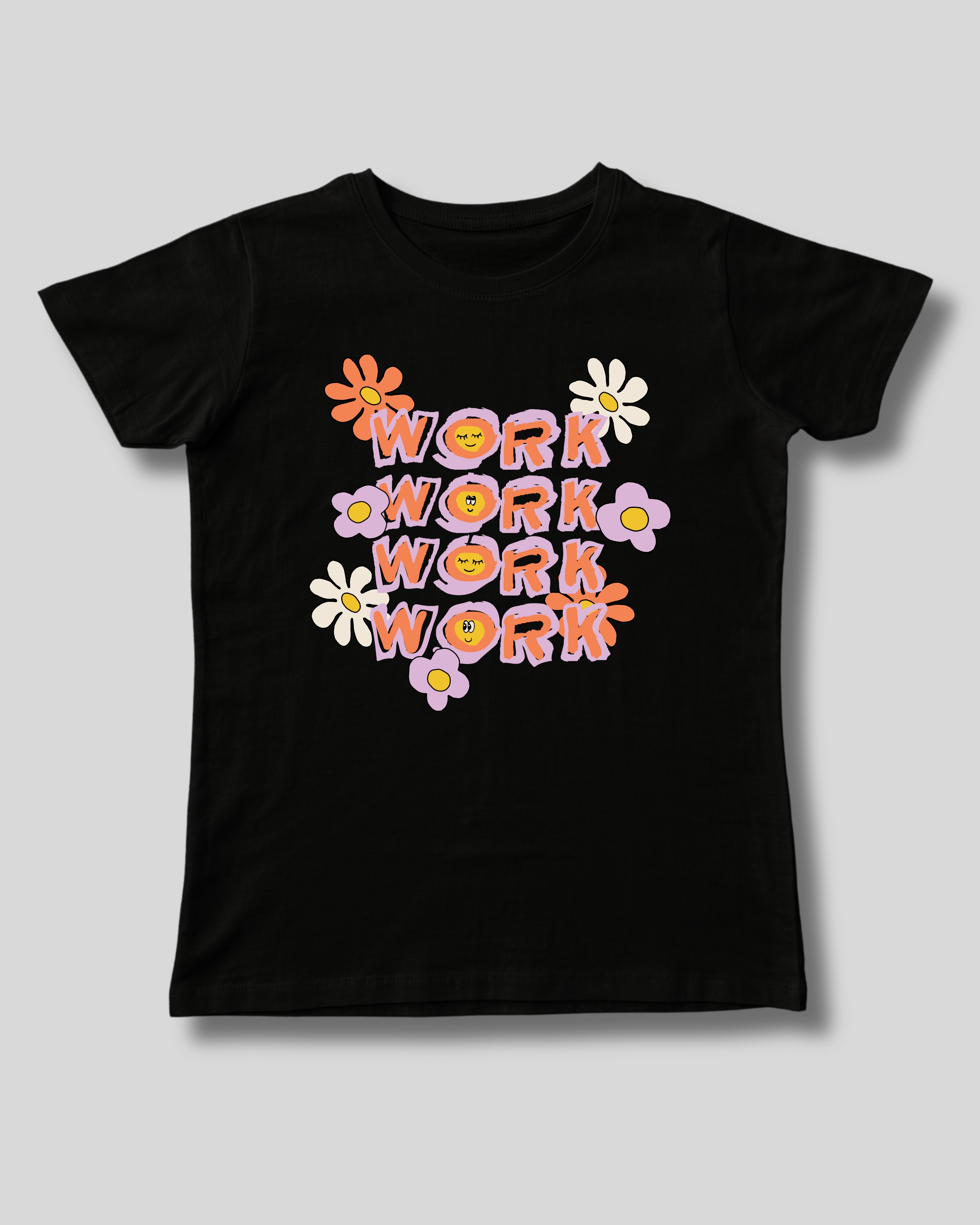 Tricouri cu Imprimeu - Tricou Dama cu Imprimeu, Work, Bumbac
